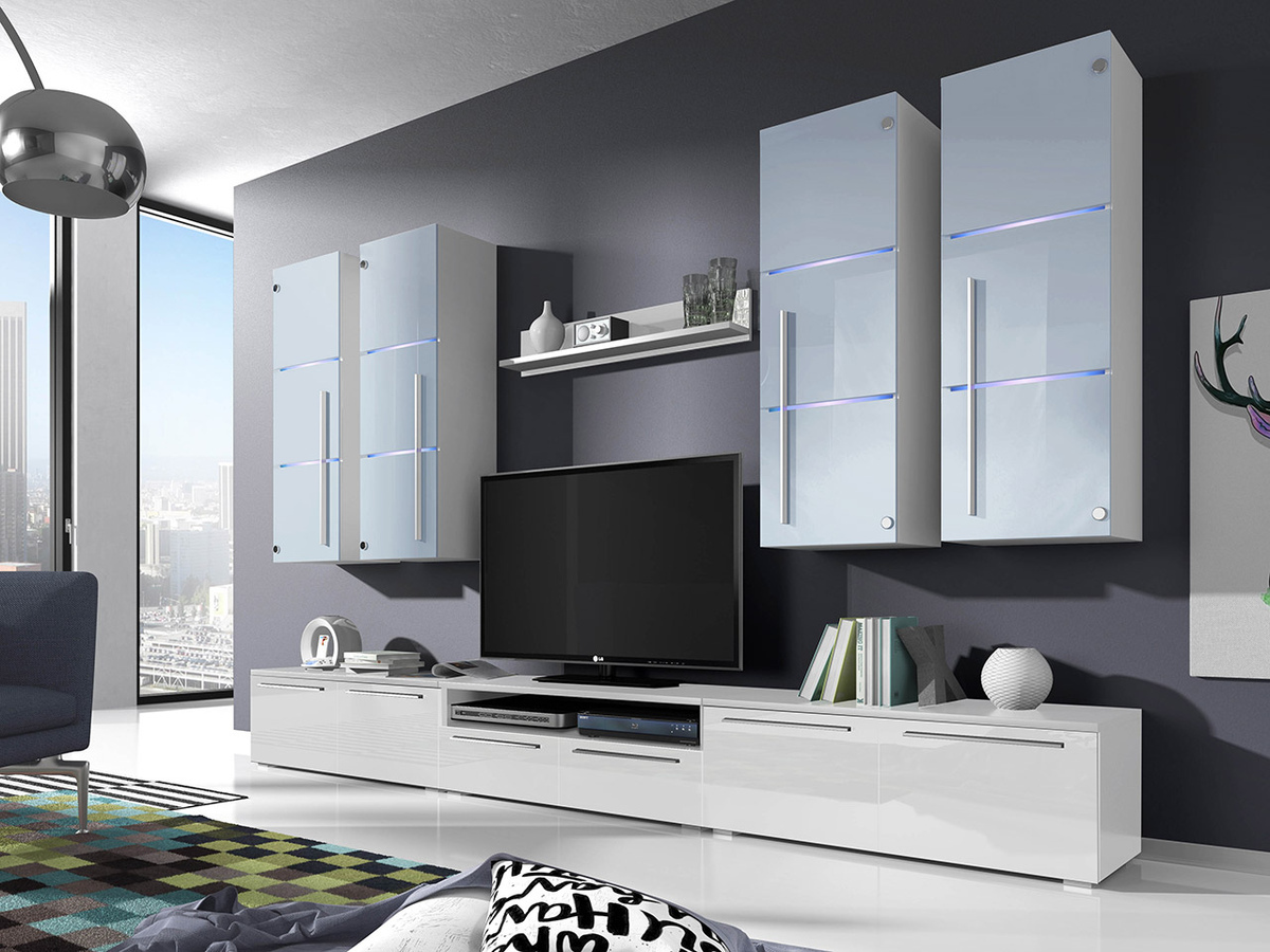 Olohuonesetti Flos (Valkoinen + Kiiltävä valkoinen)