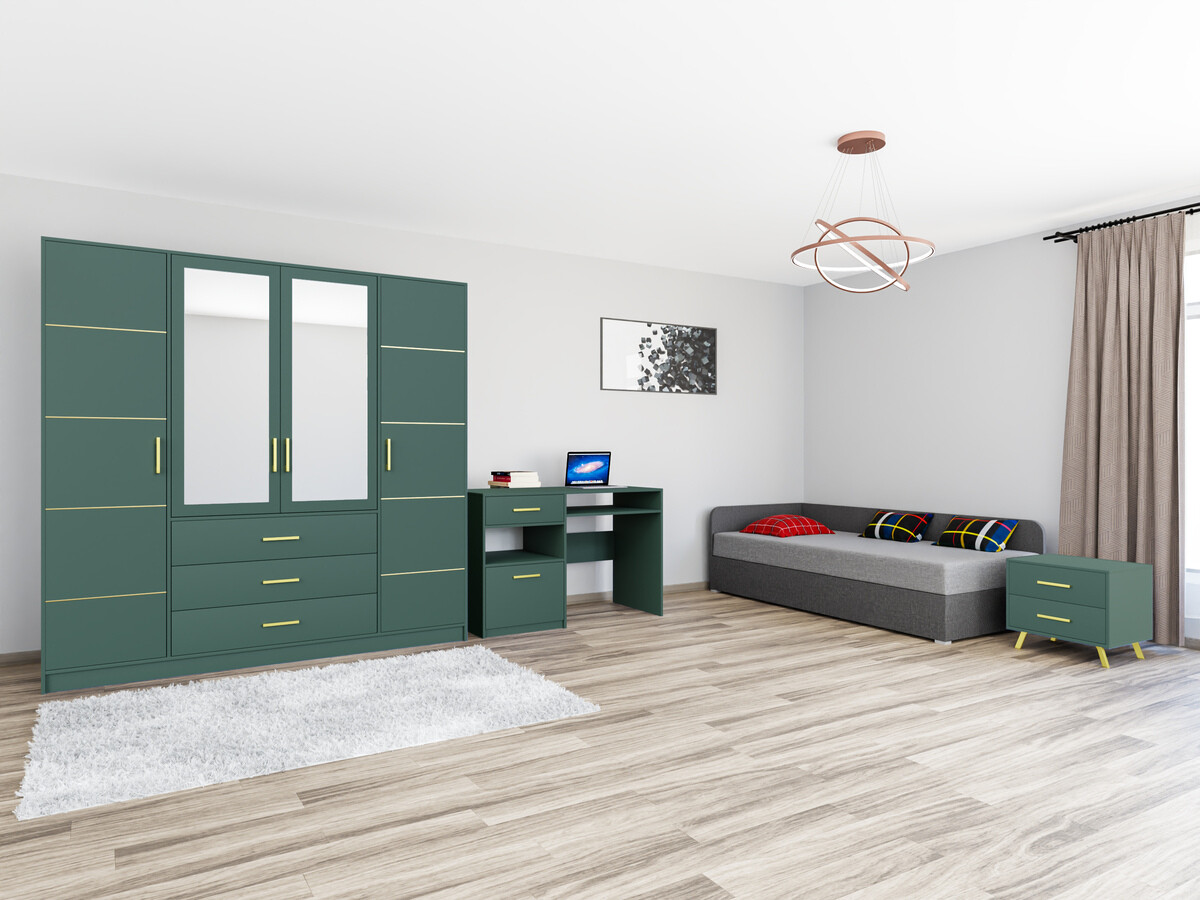 Huonekalusetti Dortivu 122 (Vihreä + Lux 06 + Lux 05)