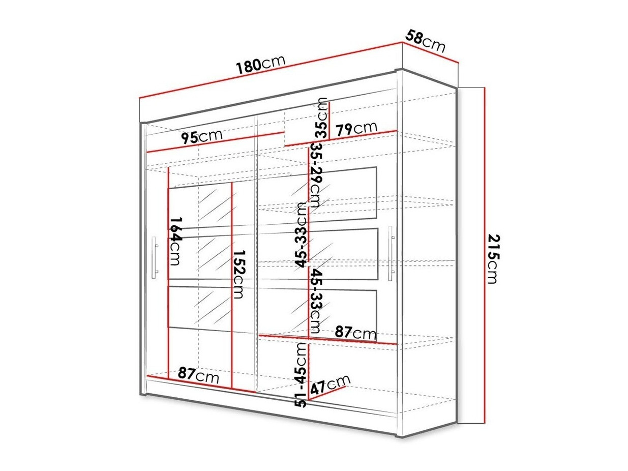 Vaatekaappi Closico Pallor III (Valkoinen)