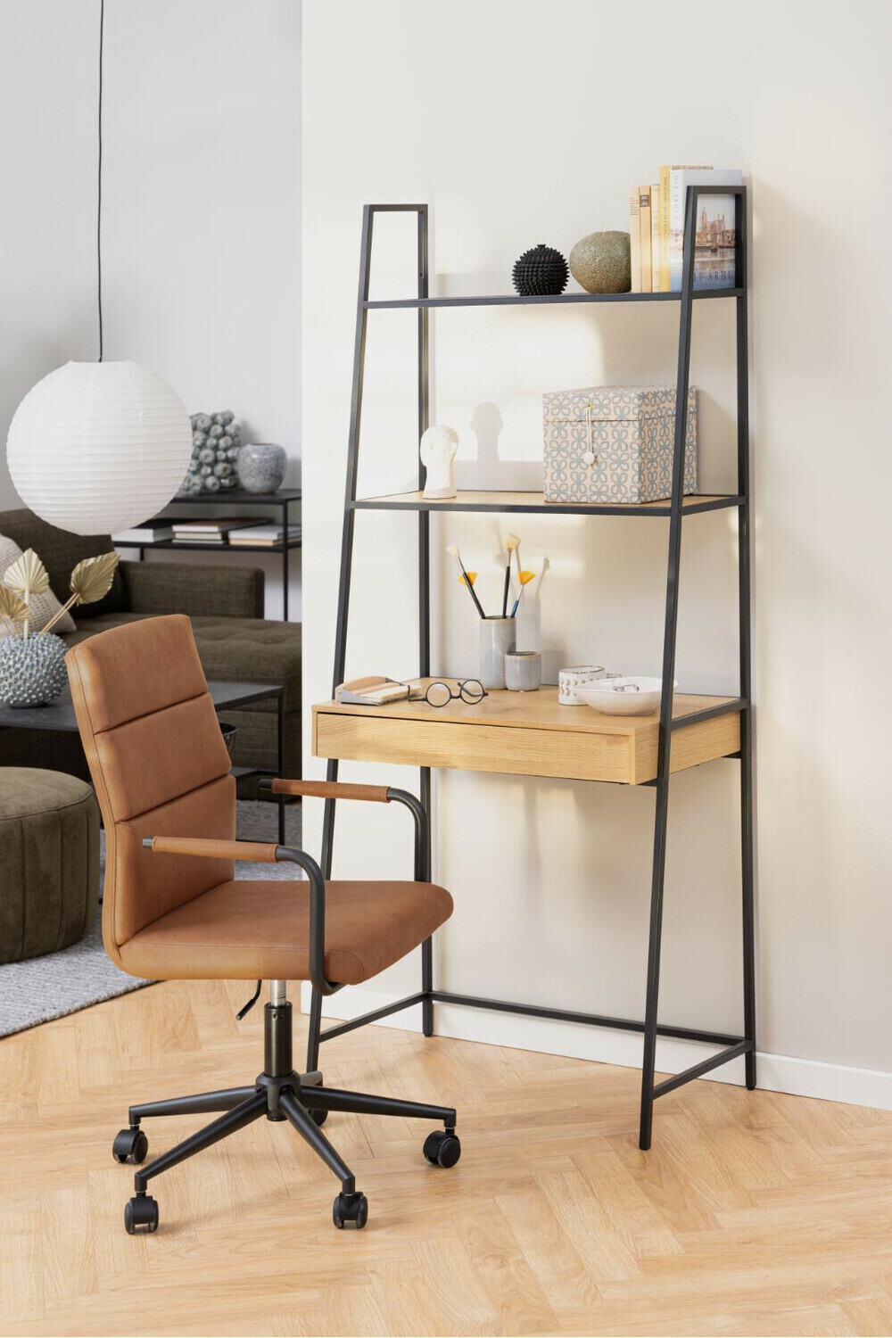 Työpöytä Norsica Sevferi 163 (Villi tammi + Musta)