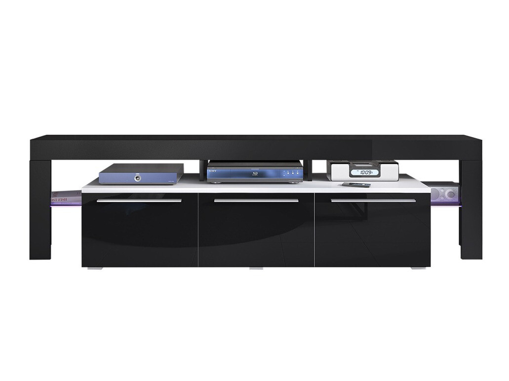 TV-taso Arbor (Valkoinen + Kiiltävä musta)