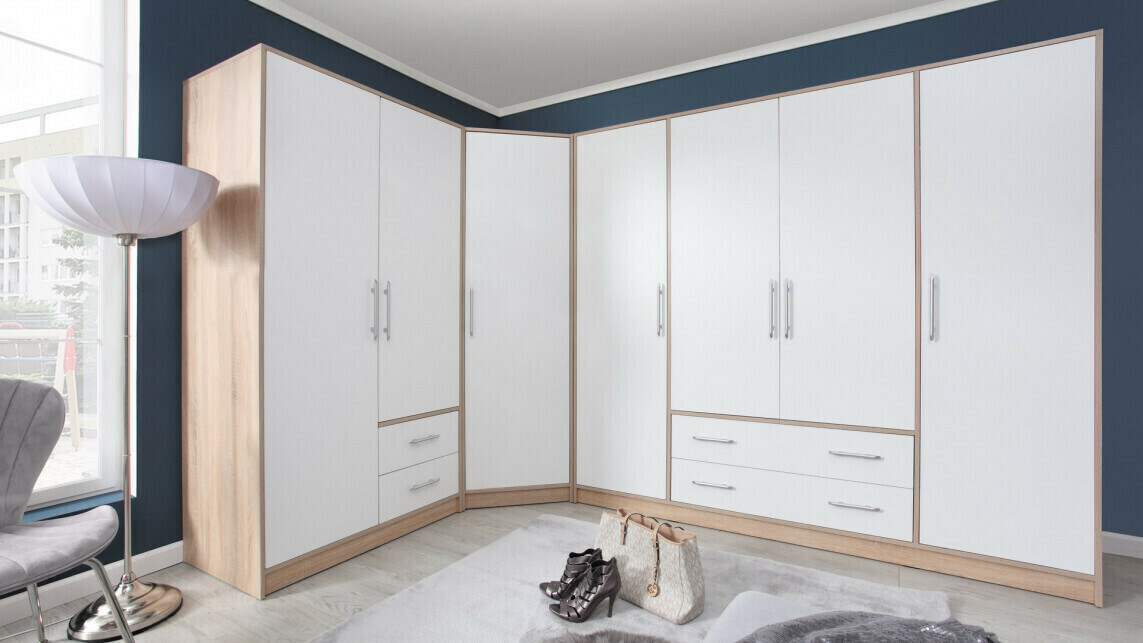 Vaatekaappi Cavmero 102 (Sonoma-tammi + Valkoinen)