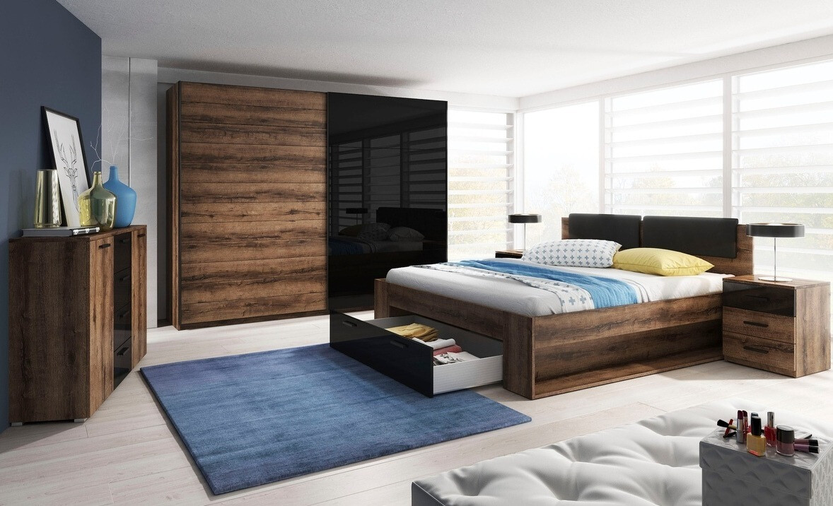 Sänky Levruvu 106 (Monastery-tammi + Kiiltävä musta)