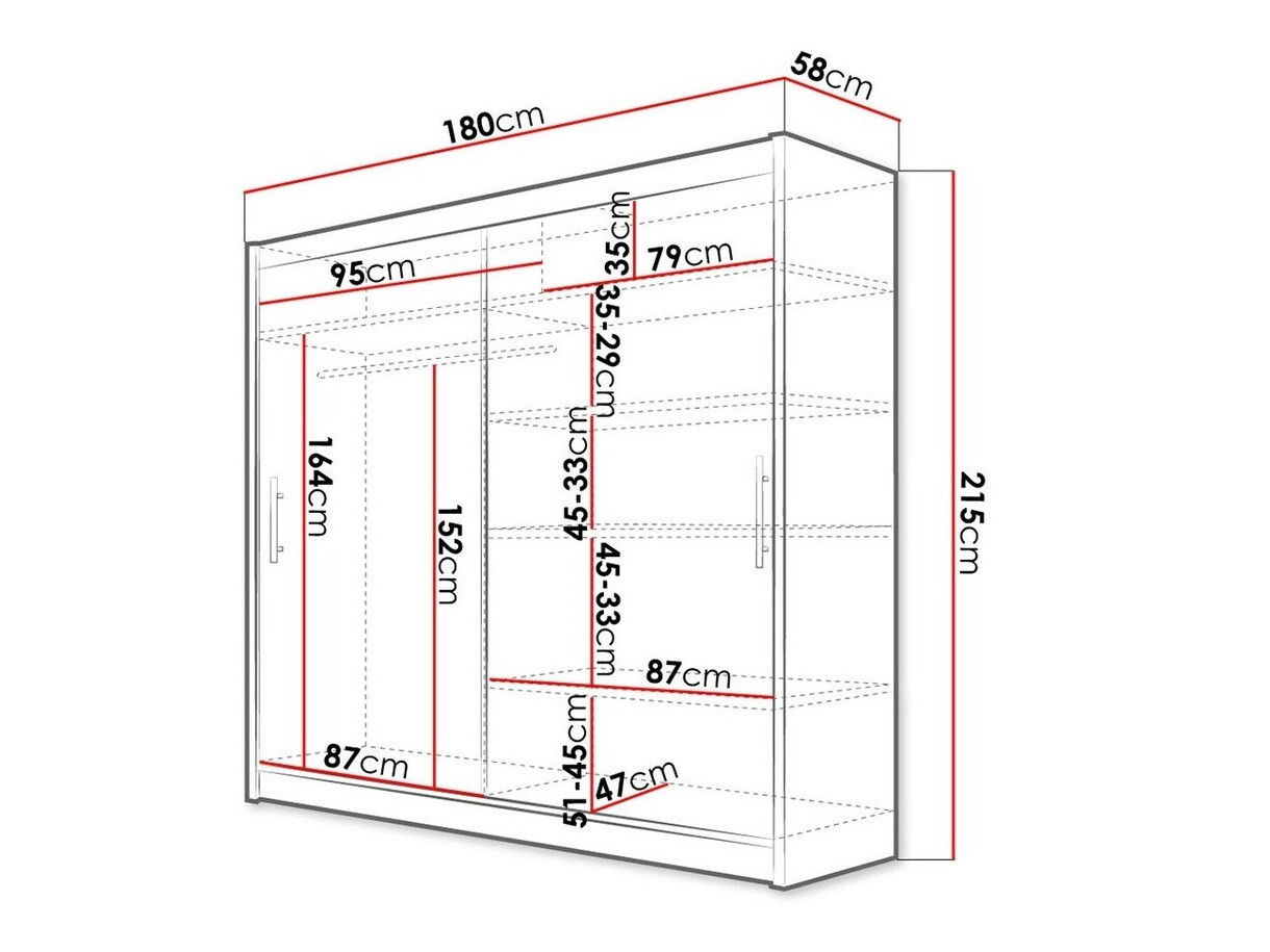 Vaatekaappi Closico Pallor I (Musta)