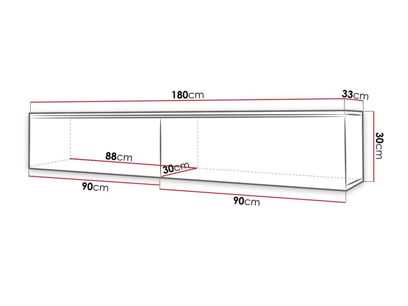 TV-taso Scientia I (Valkoinen + Kiiltävä valkoinen)