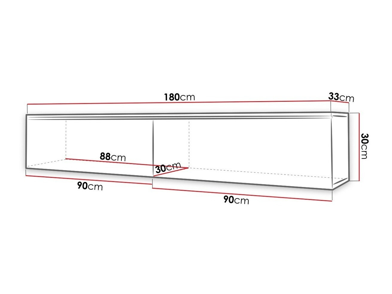 TV-taso Scientia I (Wotan tammi + Kiiltävä musta)