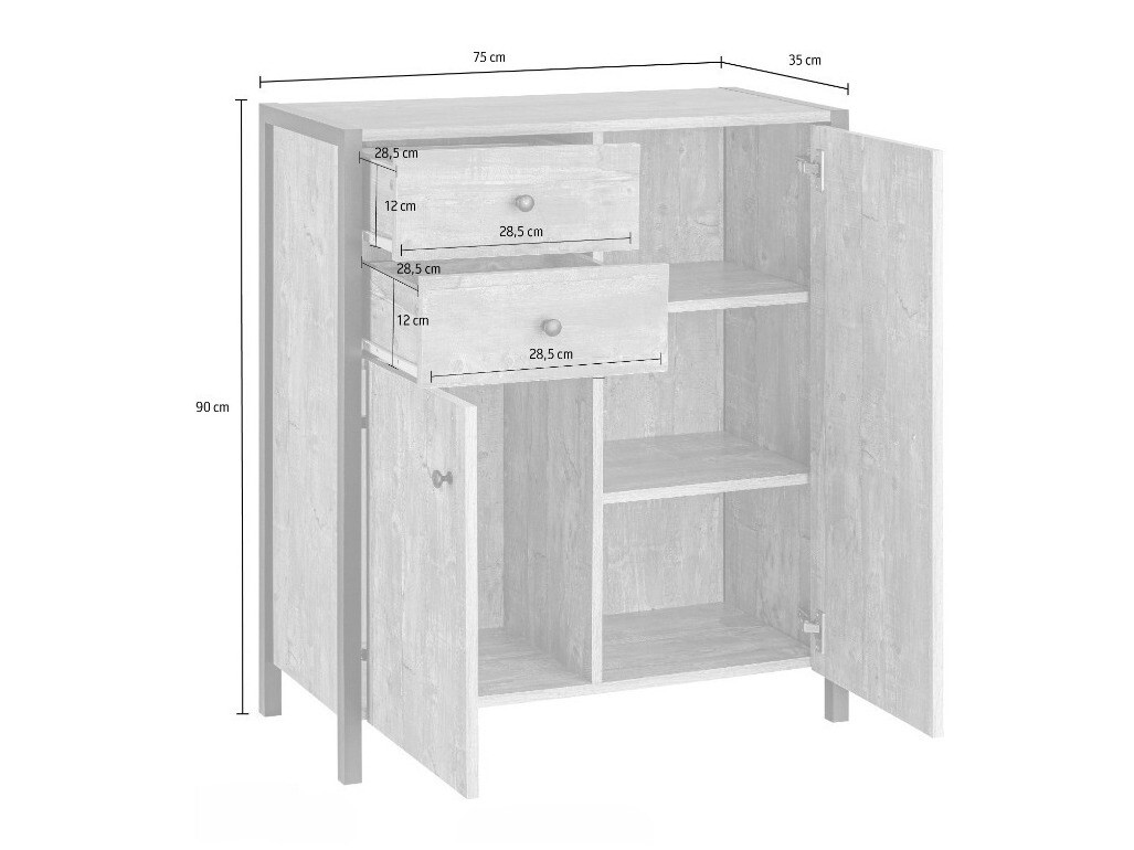 Pystymallinen kylpyhuonekaappi Larnovo 106