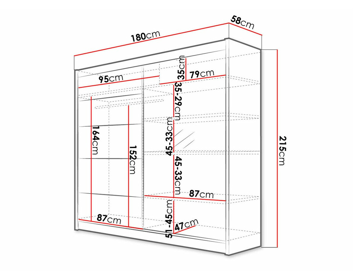 Vaatekaappi Closico Cavaris III (Valkoinen)