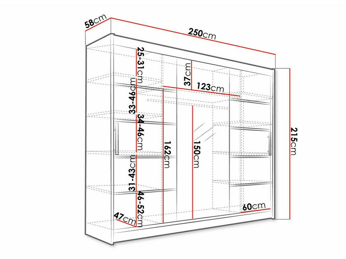 Vaatekaappi Closico Ordo VI (Valkoinen)
