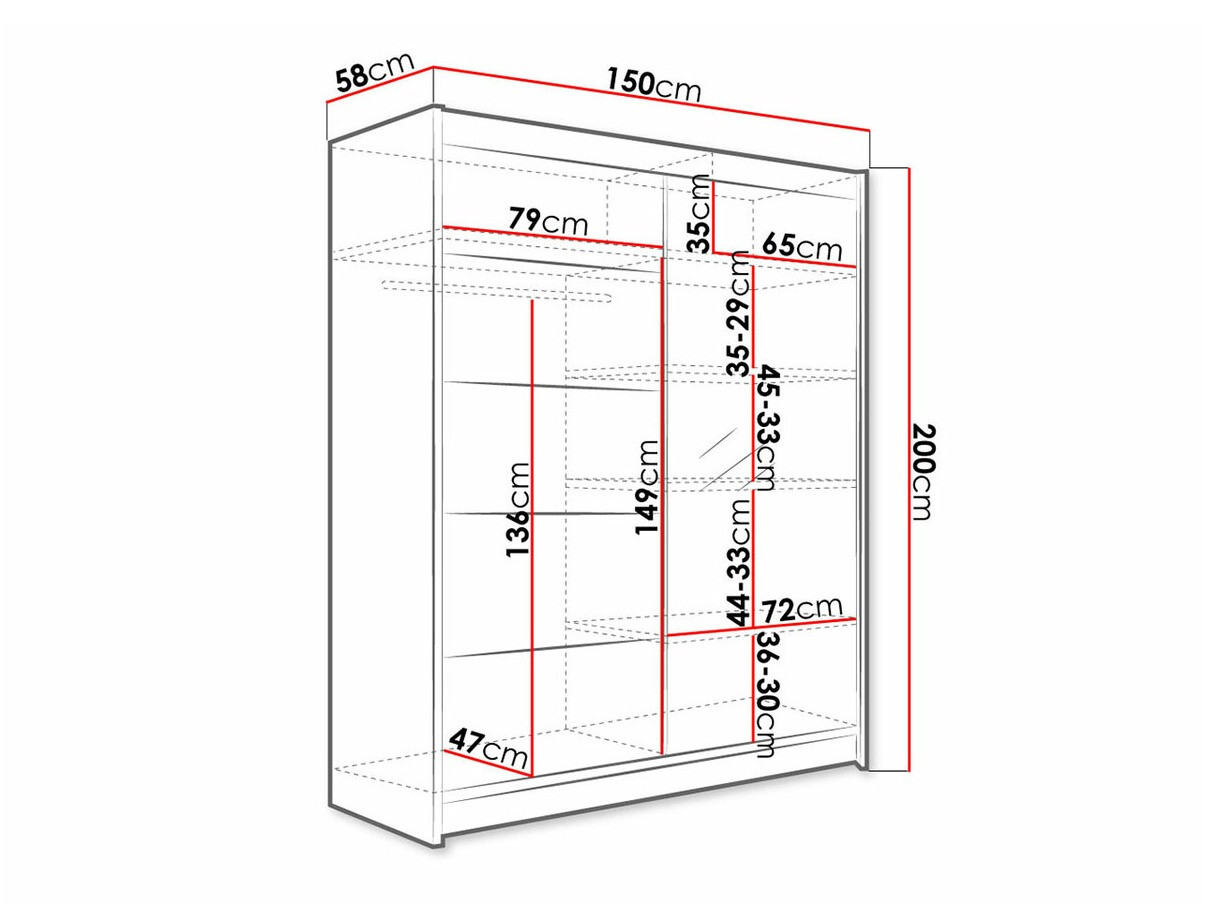 Vaatekaappi Closico Vastor III (Sonoma-tammi)