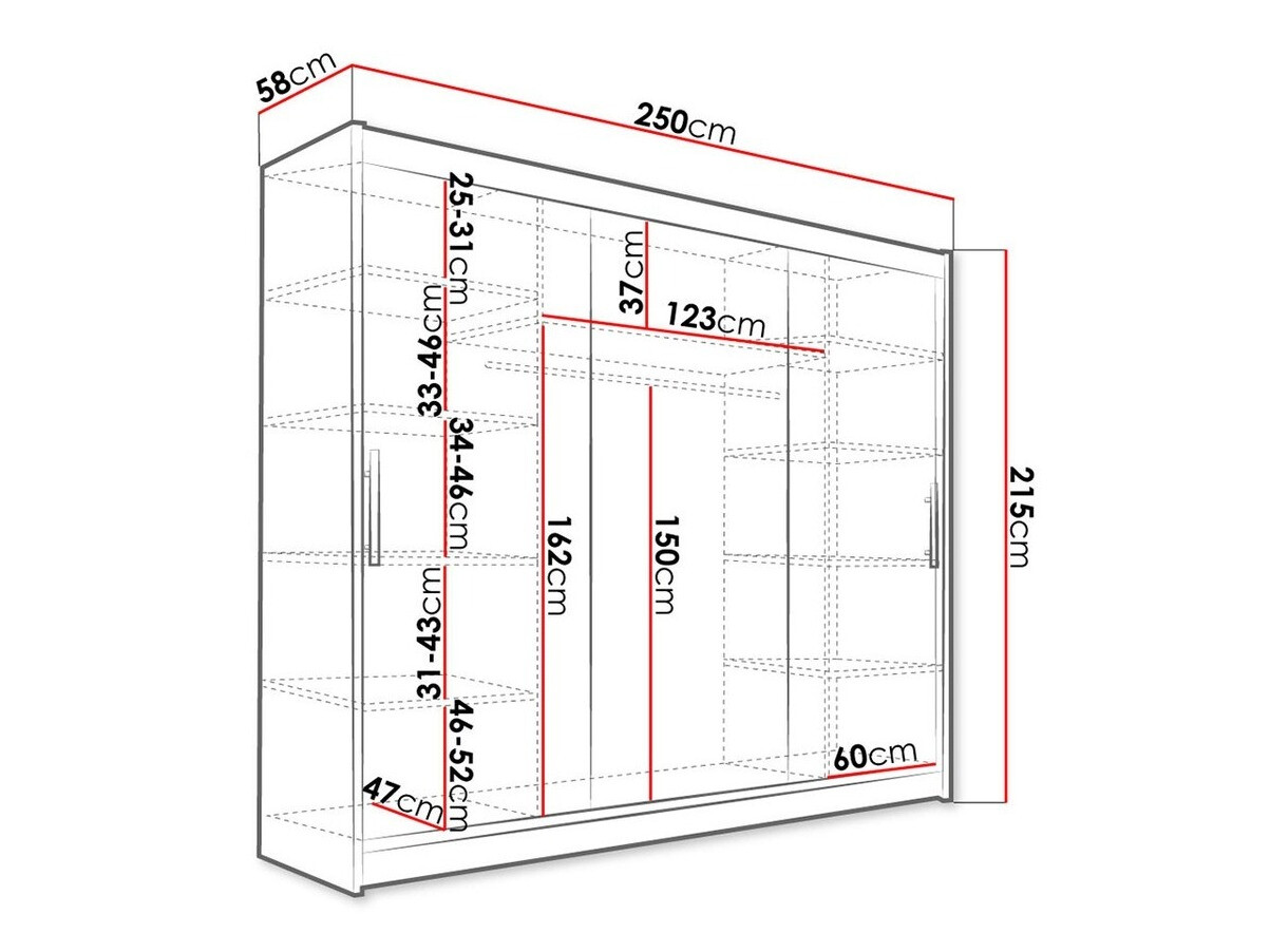 Vaatekaappi Closico Ordo II (Musta)
