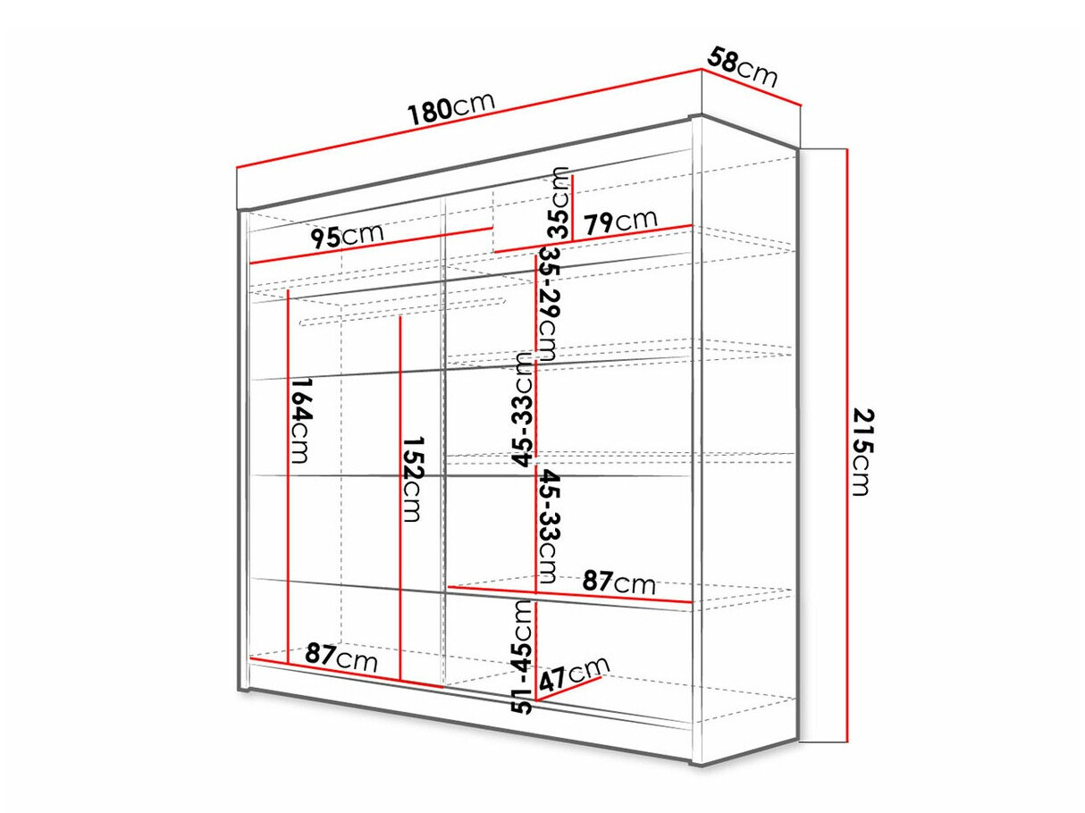 Vaatekaappi Closico Cavaris IV (Valkoinen)