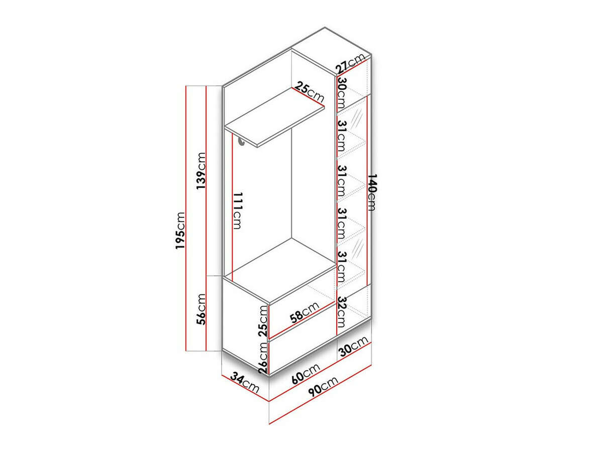 Eteissetti Lantudo (Valkoinen)