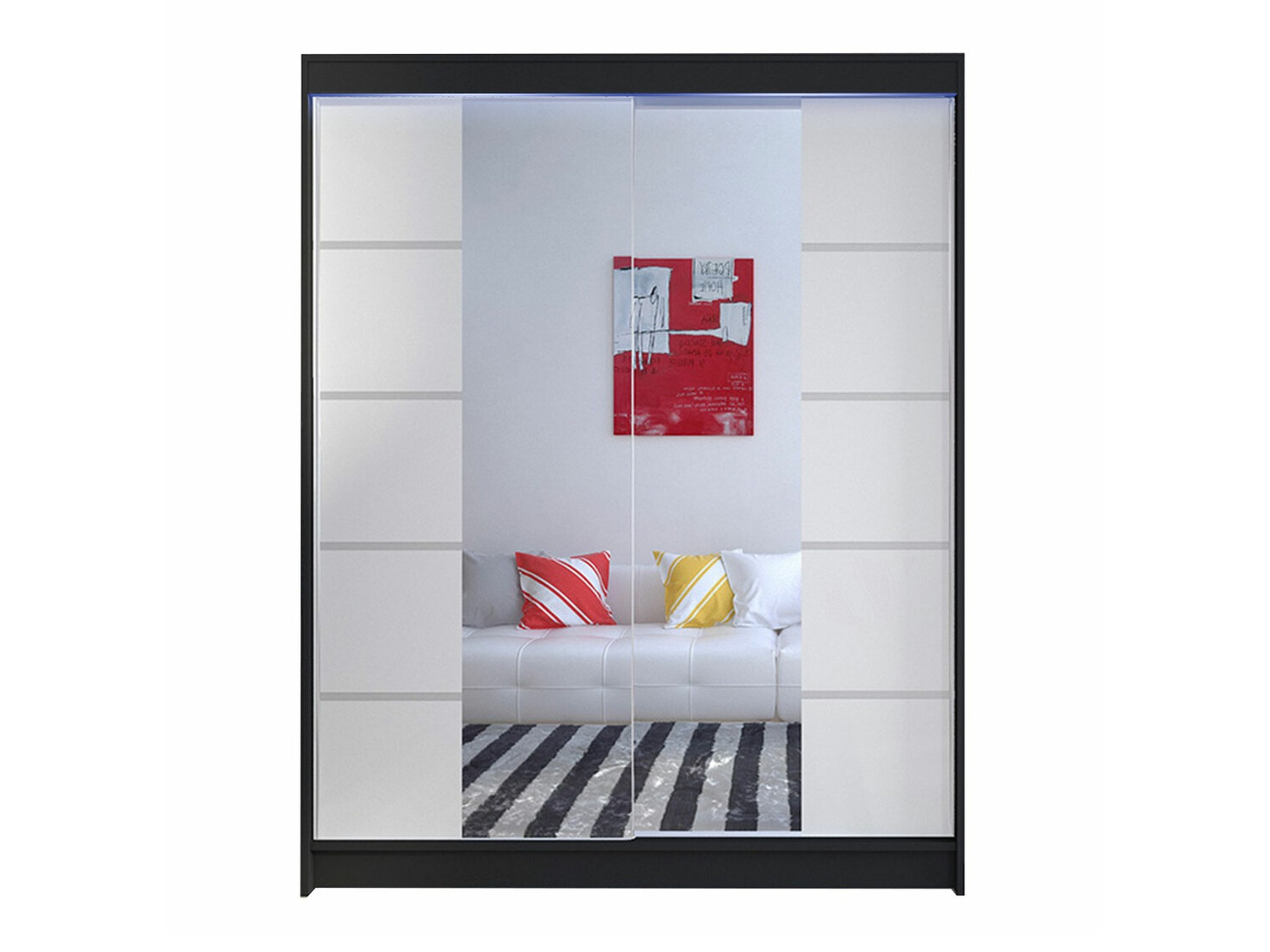 Vaatekaappi Closico Vastor V (Musta + Valkoinen)