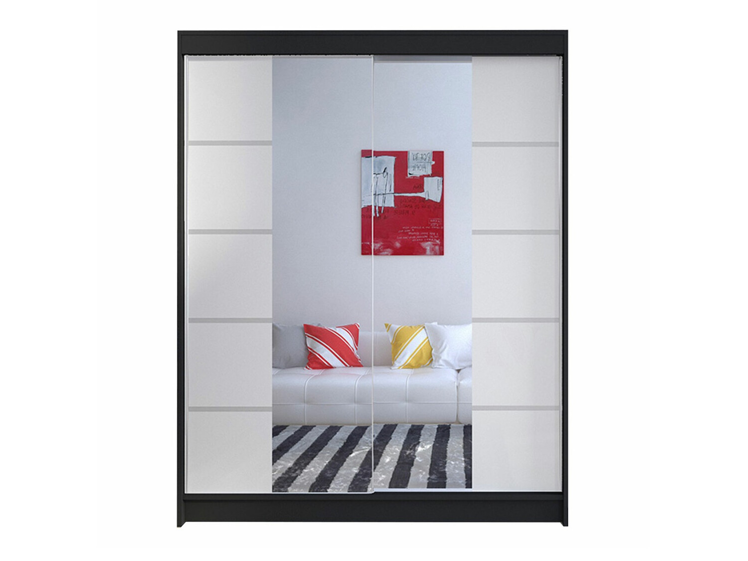 Vaatekaappi Closico Vastor V (Musta + Valkoinen)