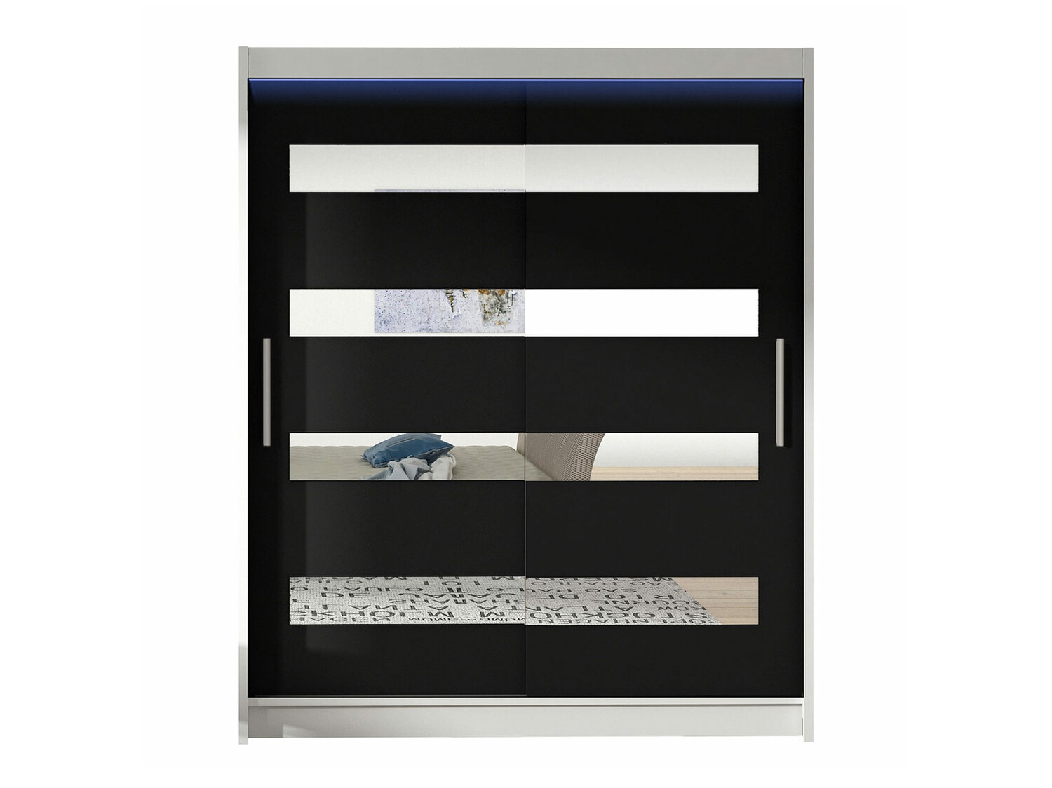 Vaatekaappi Closico Camera XIII (Valkoinen + Musta)