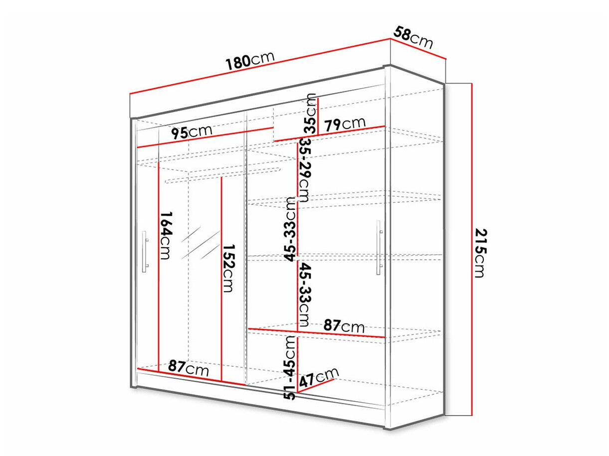 Vaatekaappi Closico Pallor VI (Valkoinen)