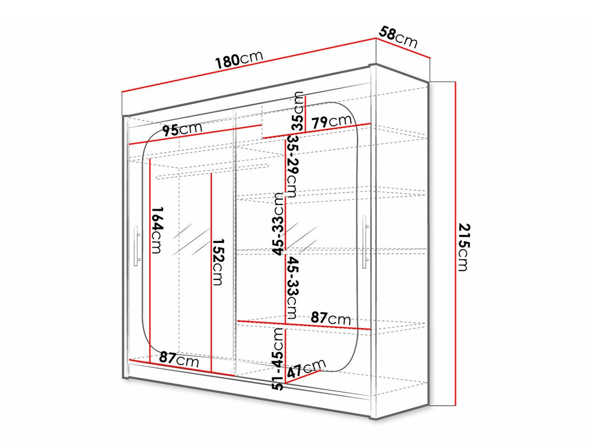 Vaatekaappi Closico Pallor VIII (Valkoinen)