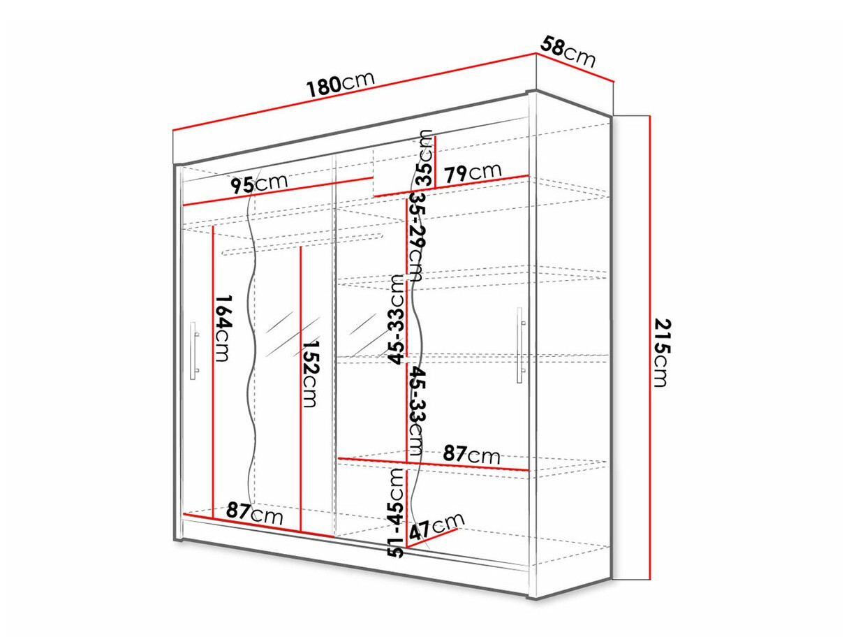 Vaatekaappi Closico Pallor X (Musta)