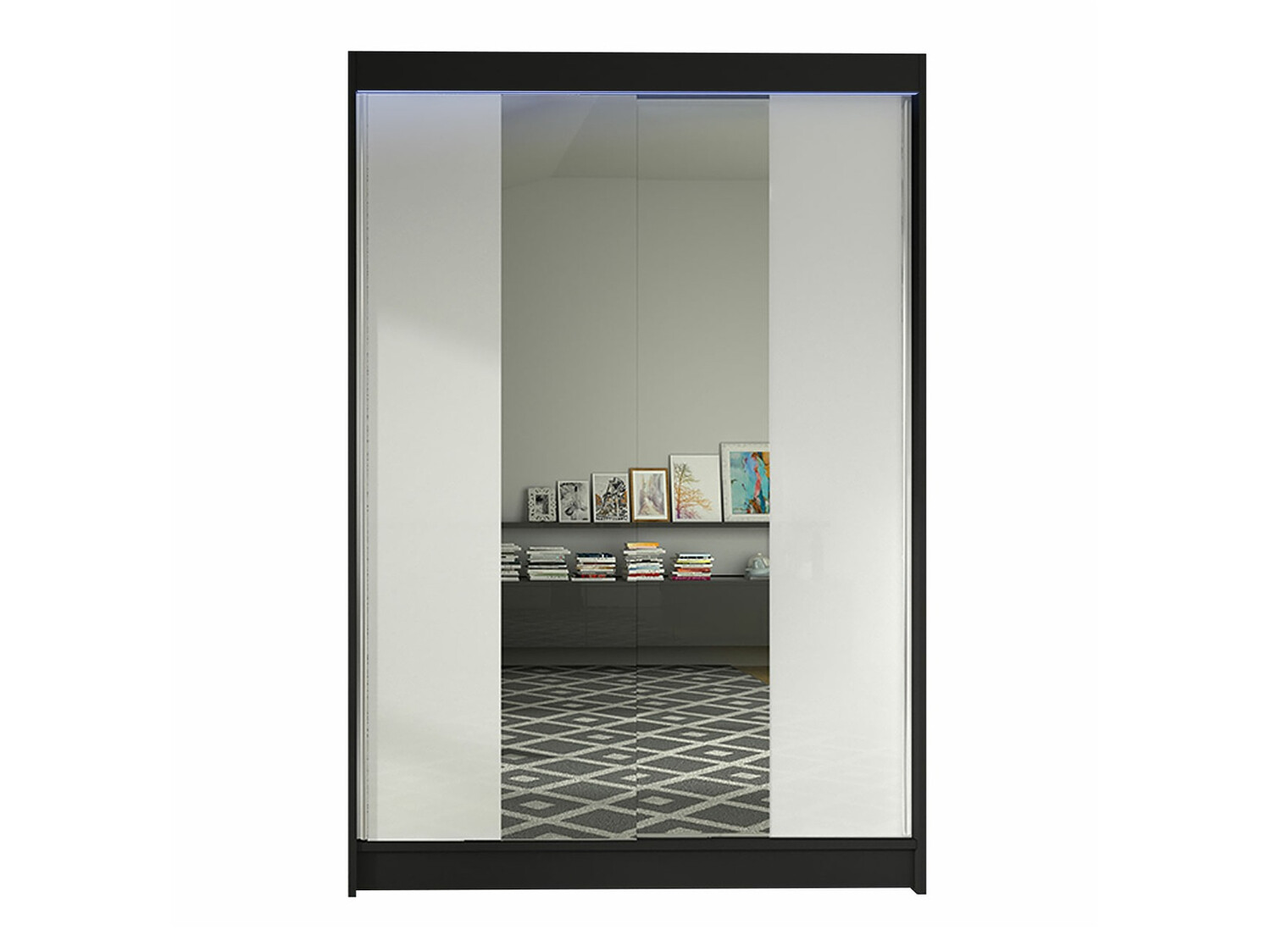 Vaatekaappi Closico Salvor II (Musta + Valkoinen)