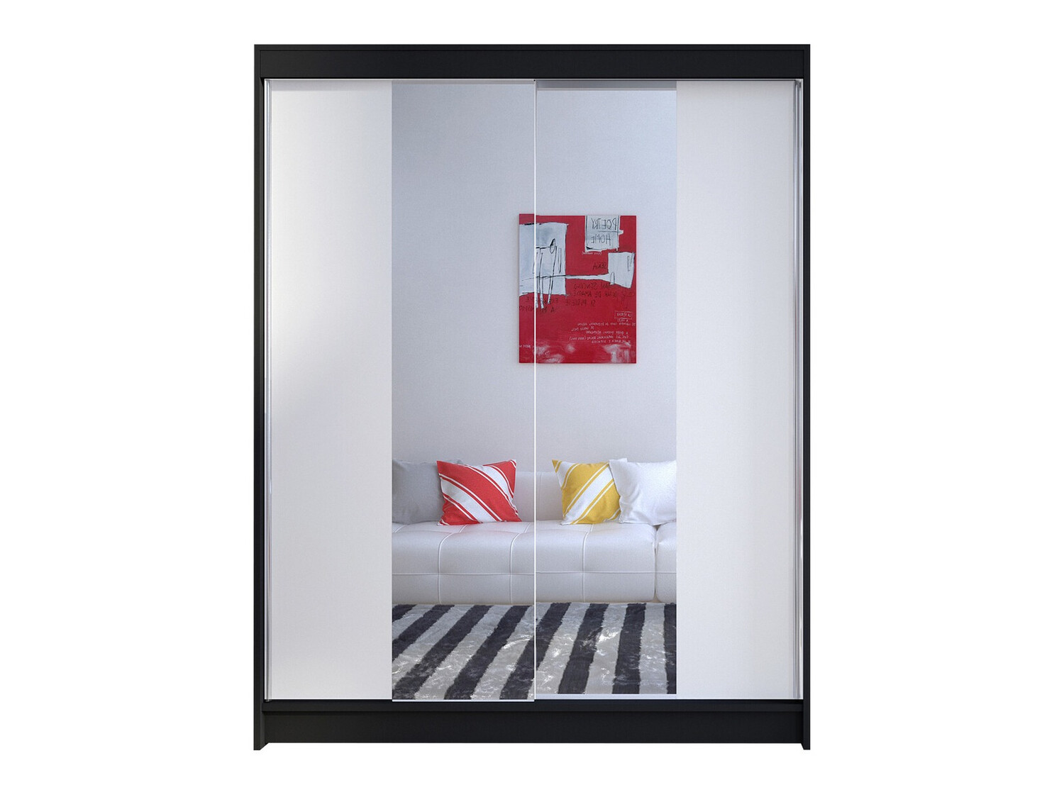 Vaatekaappi Closico Vastor II (Musta + Valkoinen)