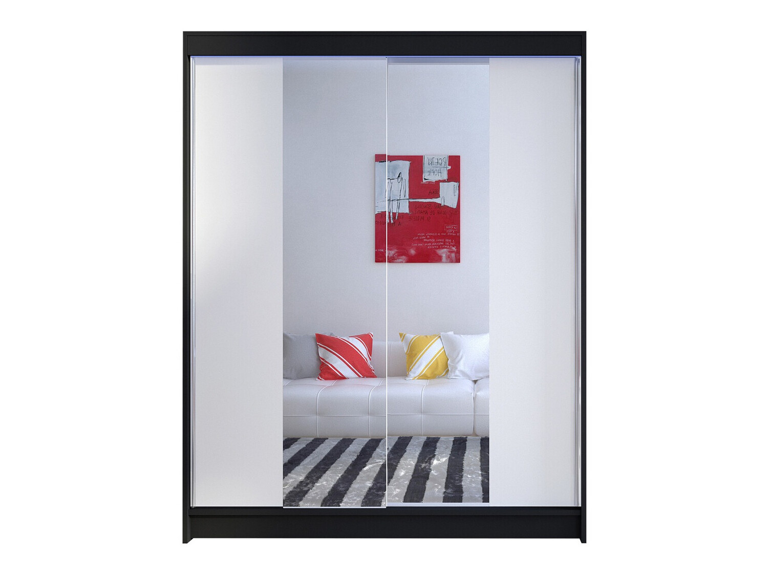 Vaatekaappi Closico Vastor II (Musta + Valkoinen)