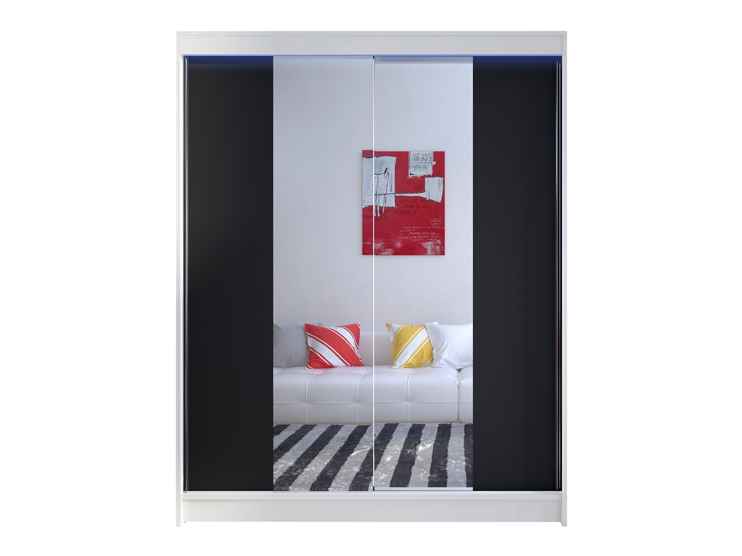 Vaatekaappi Closico Vastor II (Valkoinen + Musta)