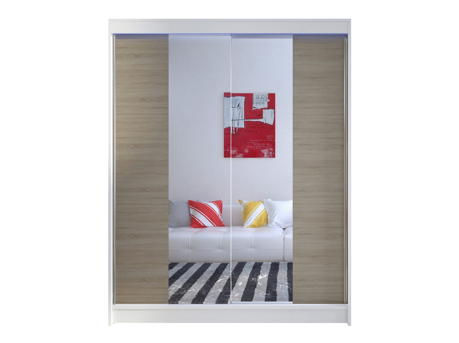 Vaatekaappi Closico Vastor II (Valkoinen + Sonoma-tammi)