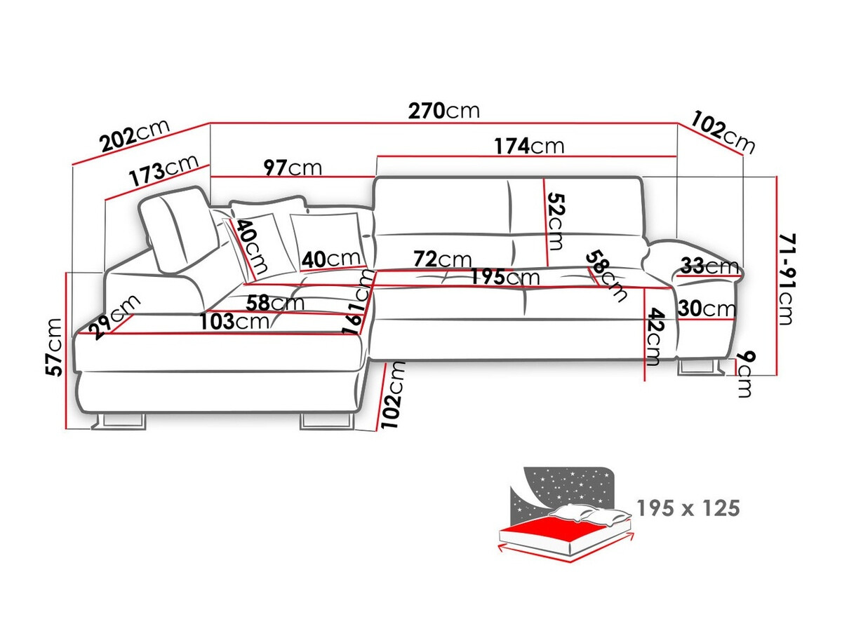 Kulmasohva Comfivo 290 (Otusso 02 + Sorriso 5)