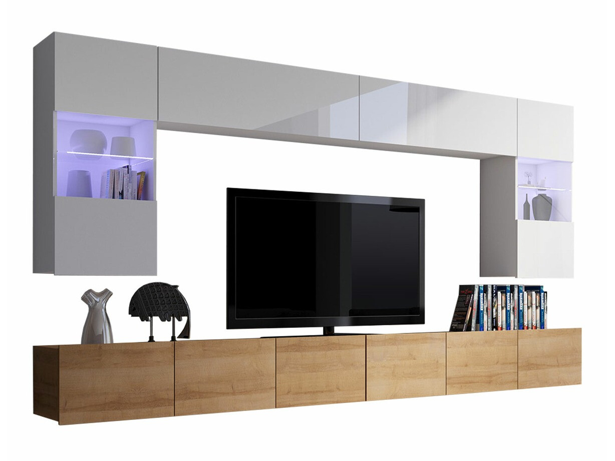 Olohuonesetti Remus I (Kultainen tammi + Valkoinen + Kiiltävä valkoinen)