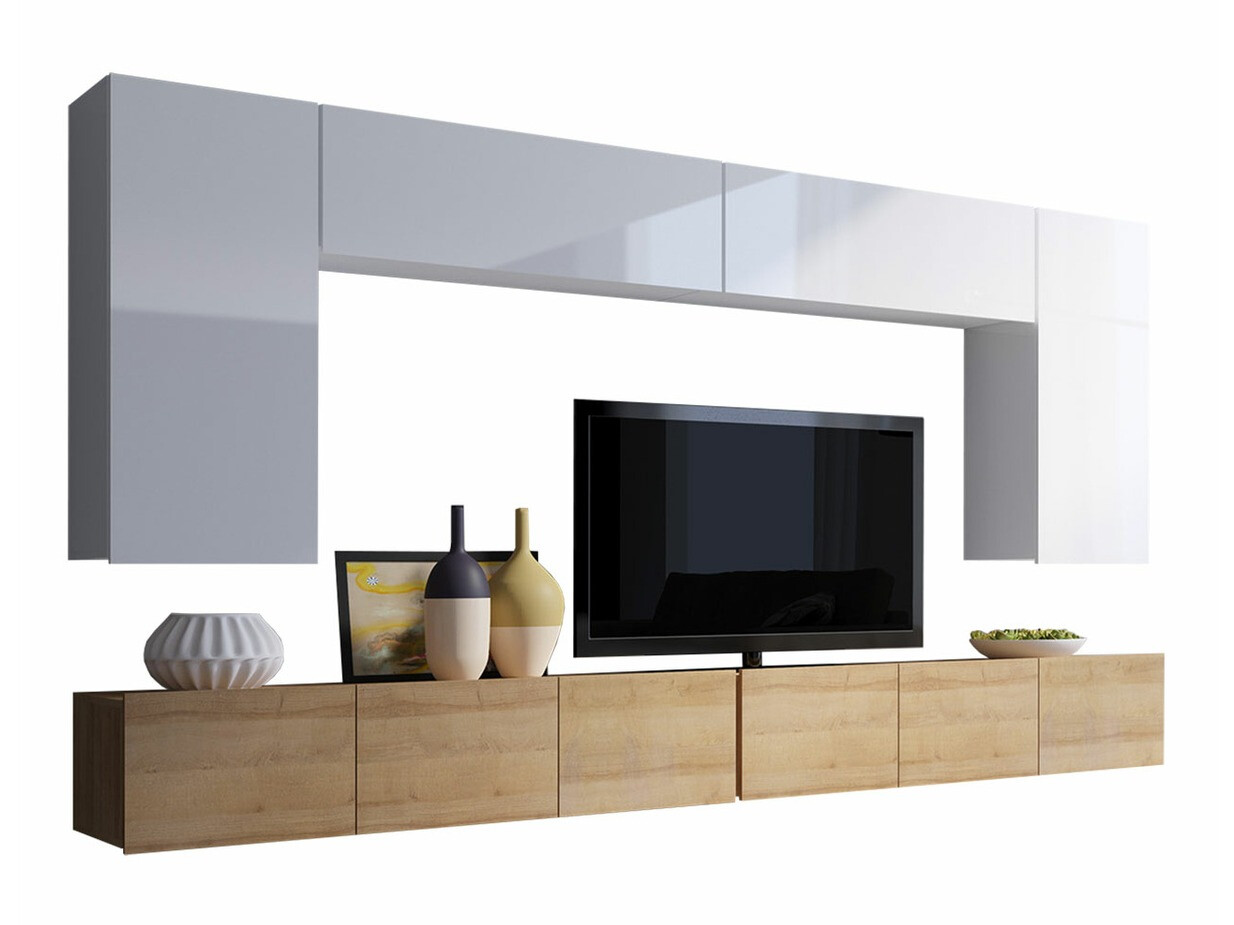 Olohuonesetti Remus XIII (Kultainen tammi + Valkoinen + Kiiltävä valkoinen)