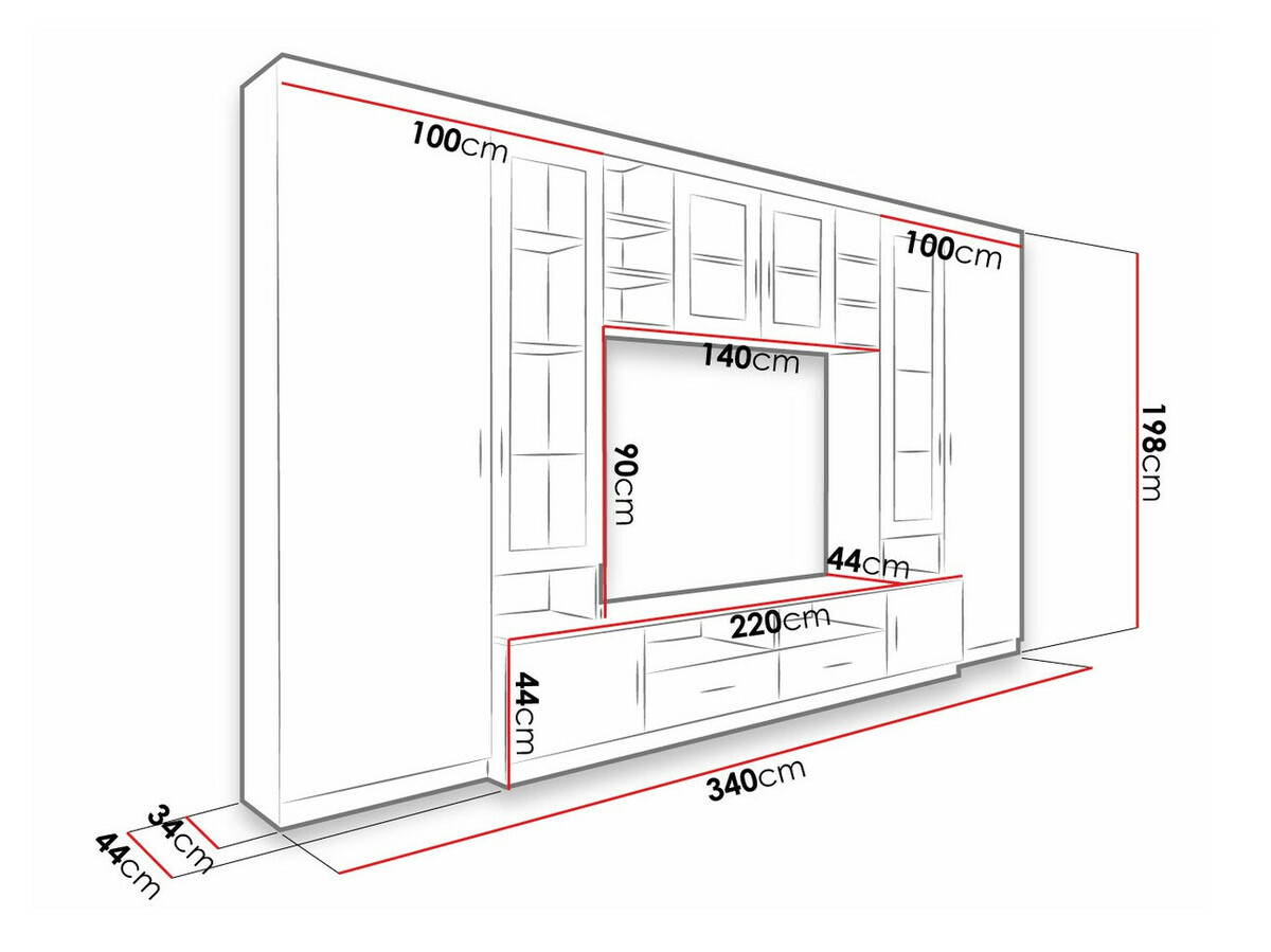 Olohuonesetti Bacces (Sonoma-tammi)