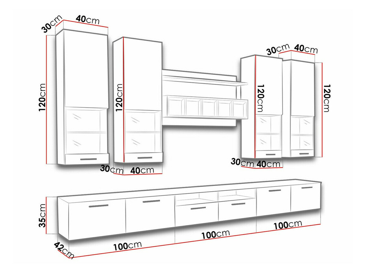 Olohuonesetti Caelum (Valkoinen + Kiiltävä valkoinen)