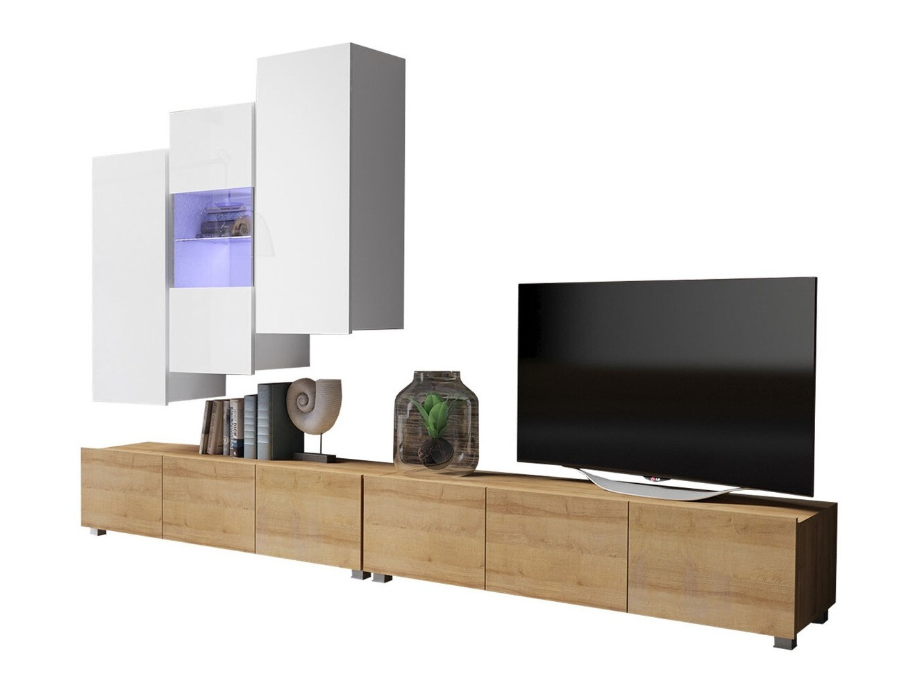 Olohuonesetti Remus XVII (Kultainen tammi + Valkoinen + Kiiltävä valkoinen)