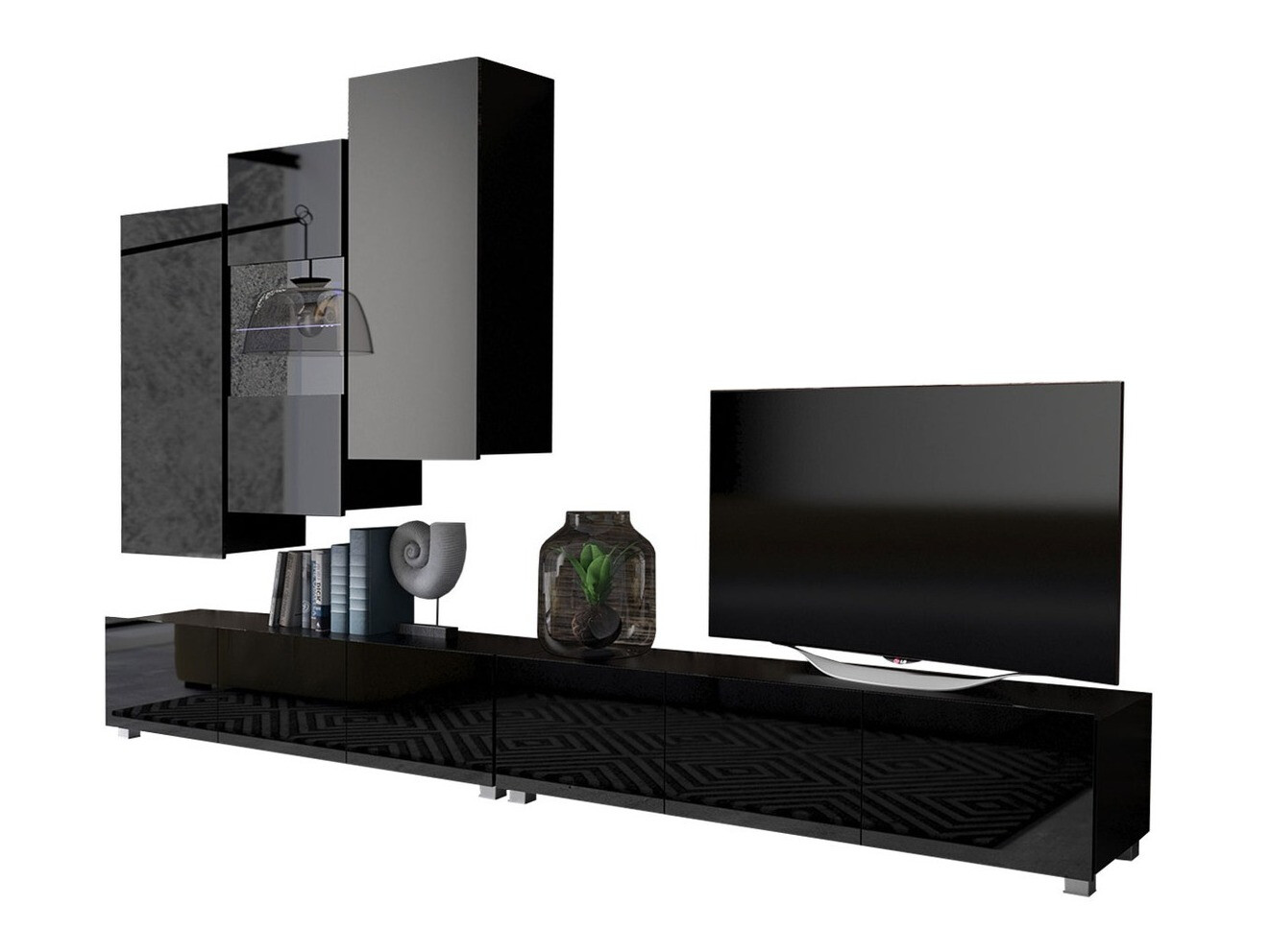 Olohuonesetti Remus XVII (Musta + Kiiltävä musta)