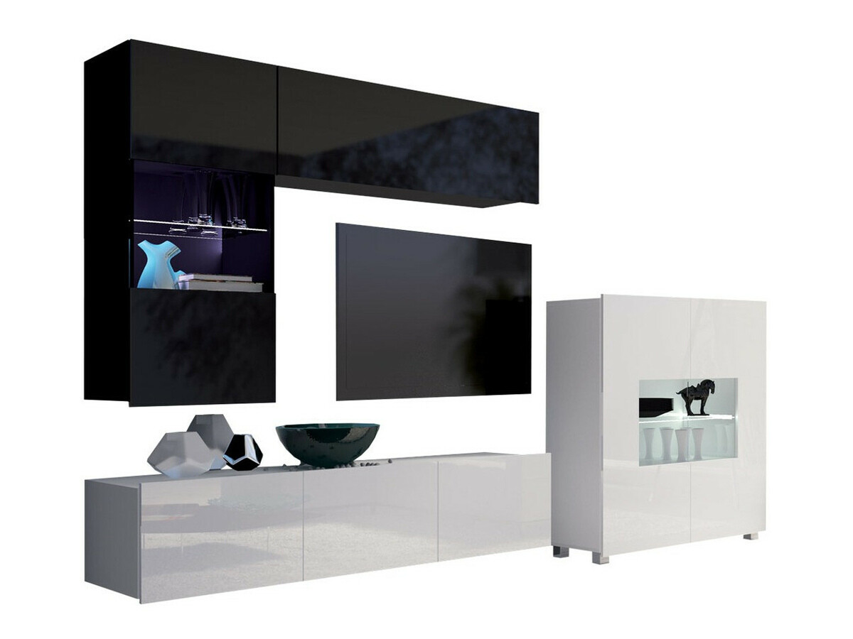 Olohuonesetti Remus III (Musta + Kiiltävä musta + Valkoinen + Kiiltävä valkoinen)