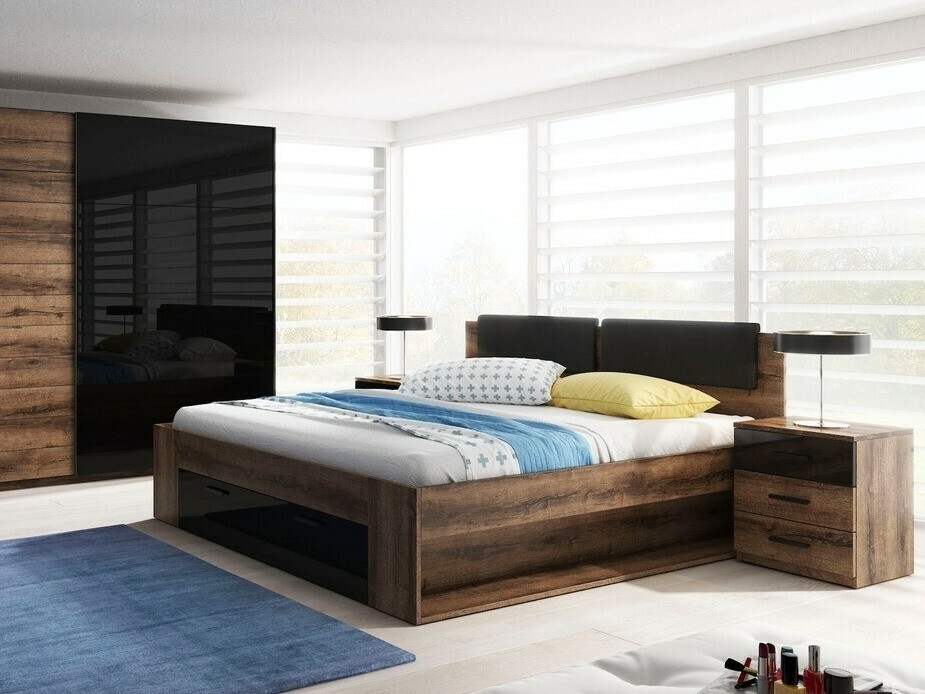 Sänky Levruvu 106 (Monastery-tammi + Kiiltävä musta)