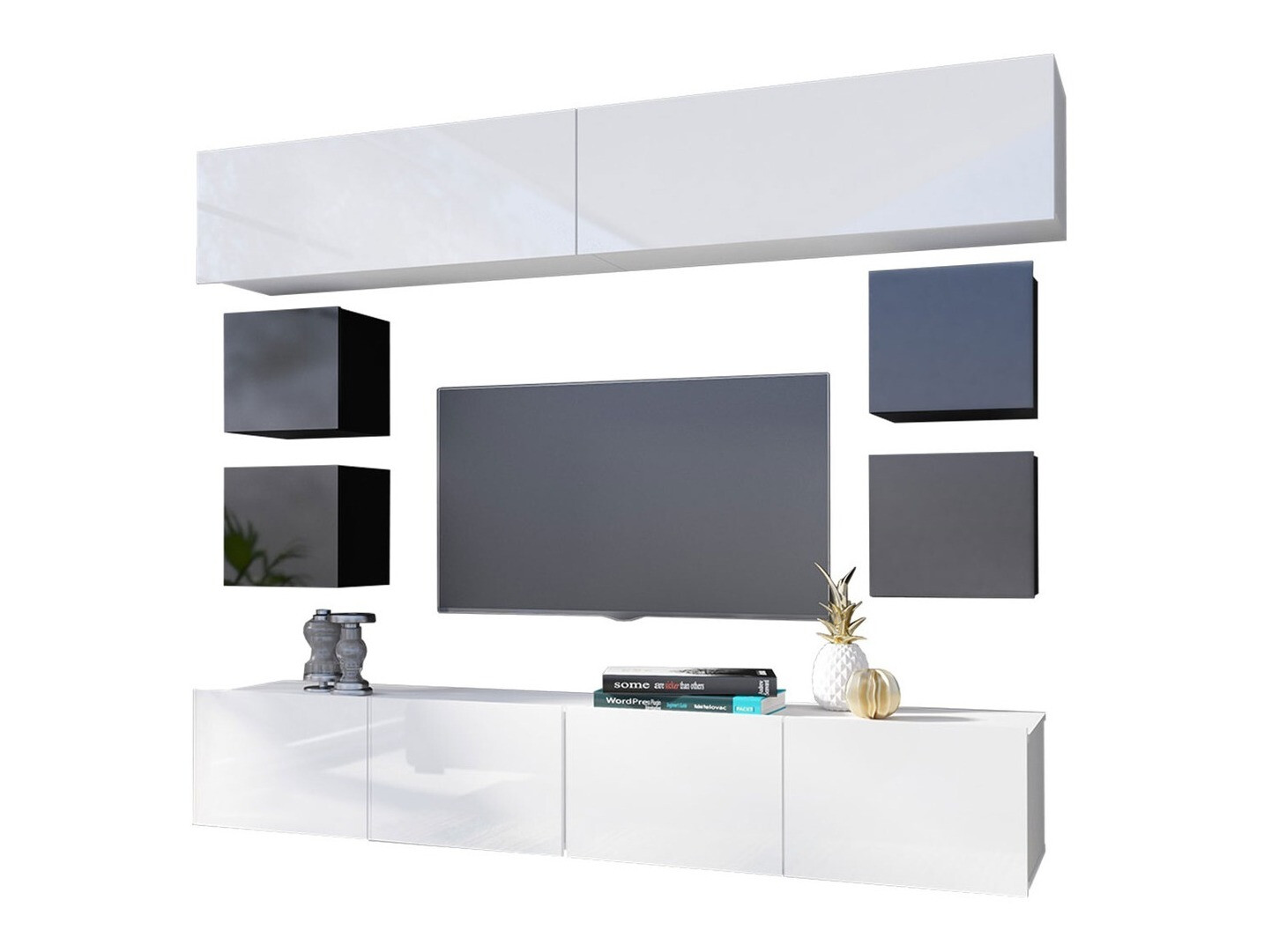 Olohuonesetti Remus XVI (Musta + Kiiltävä musta + Valkoinen + Kiiltävä valkoinen)