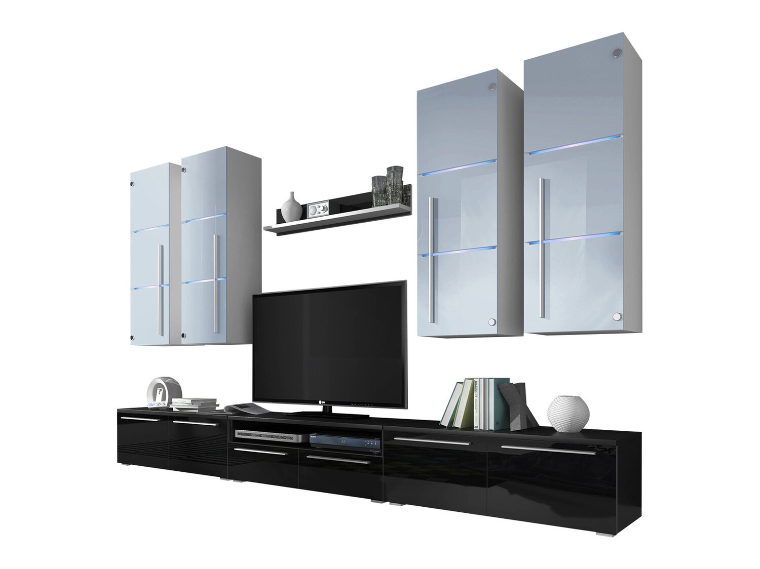 Olohuonesetti Flos (Musta + Kiiltävä musta)