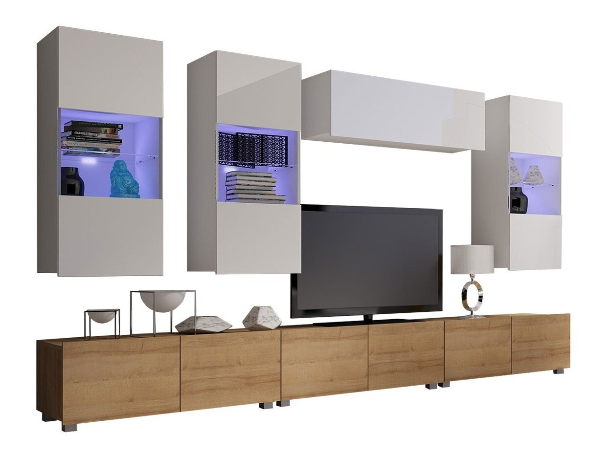 Olohuonesetti Remus XI (Kultainen tammi + Valkoinen + Kiiltävä valkoinen)