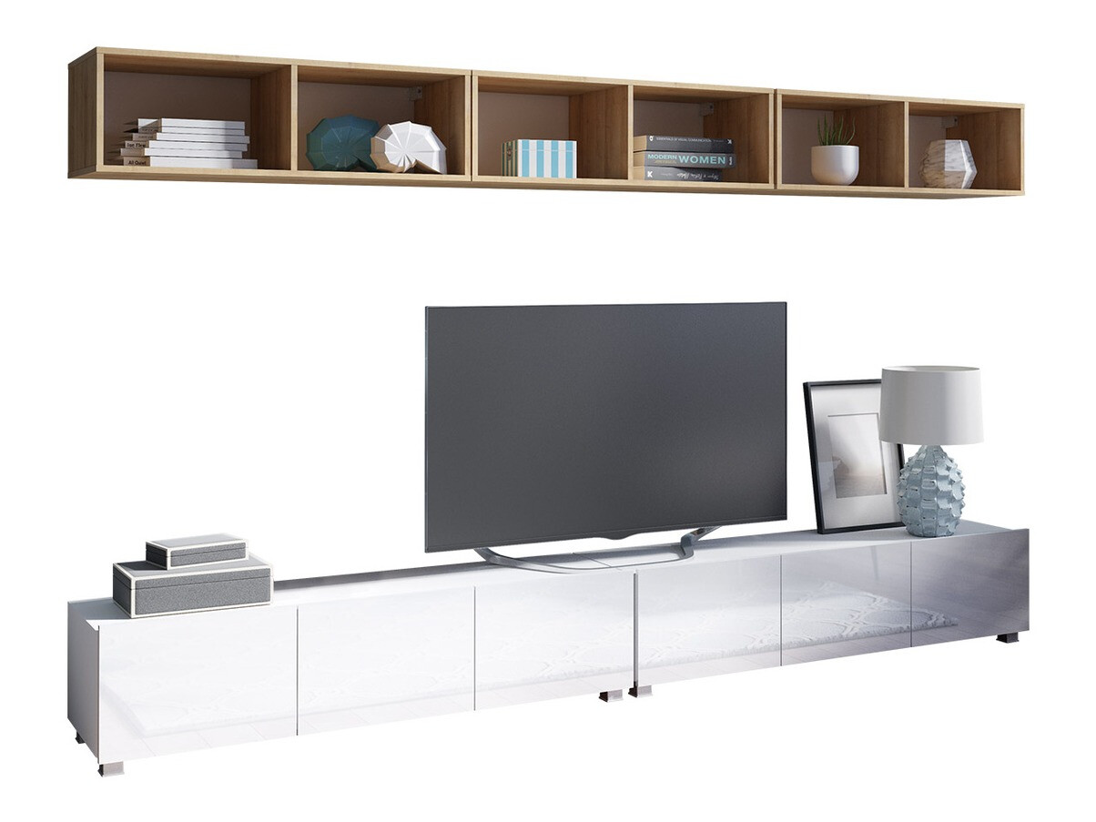 Olohuonesetti Remus XXXIII (Valkoinen + Kiiltävä valkoinen + Kultainen tammi)