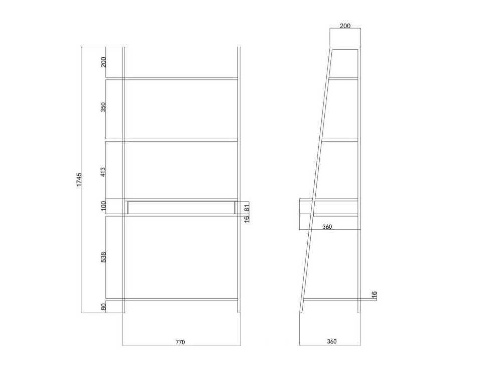 Työpöytä Norsica Sevferi 163 (Villi tammi + Musta)