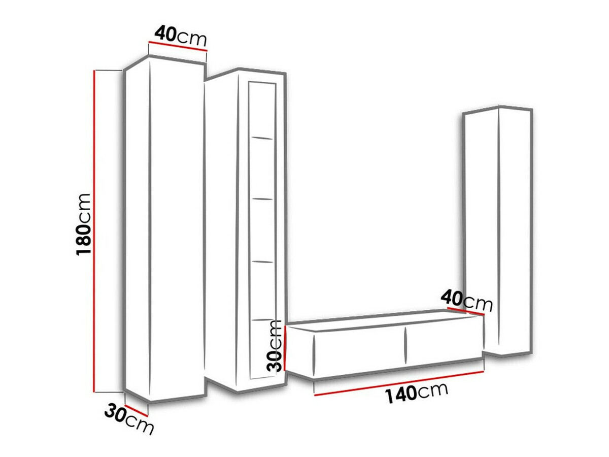 Olohuonesetti Venenou 107 (Valkoinen + Kiiltävä valkoinen)