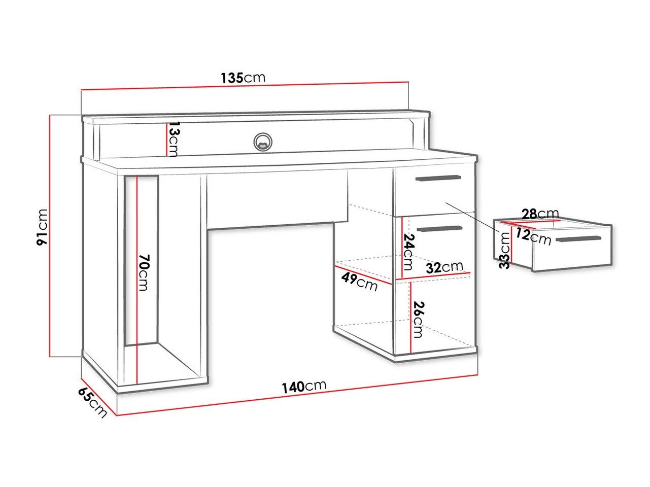 Pelipöytä Serus (Mattamusta)