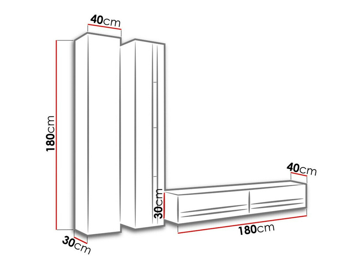 Olohuonesetti Venenou 115 (Valkoinen + Kiiltävä valkoinen)