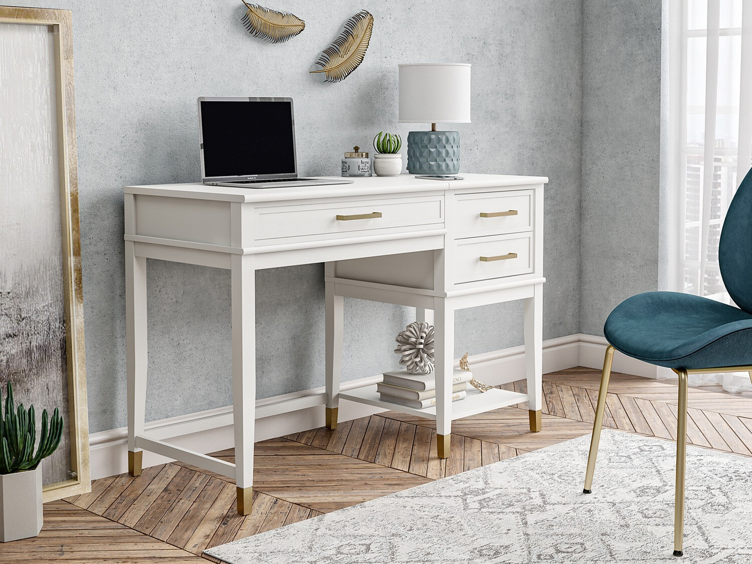 Työpöytä CosmoLiving by Cosmopolitan Belromu 102 (Valkoinen)