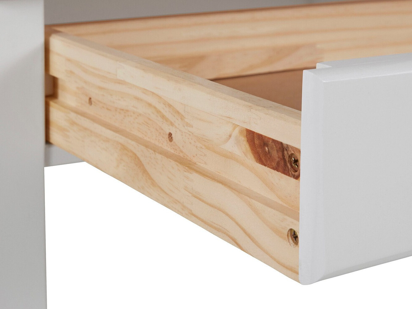 Työpöytä Denton 133 (Valkoinen + Vaalea puu)