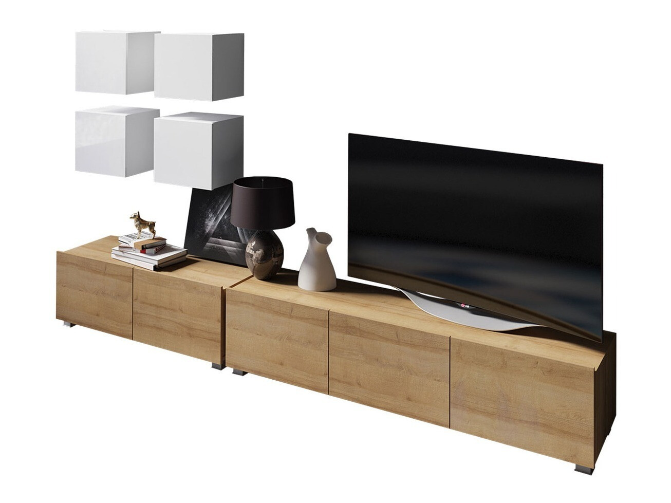 Olohuonesetti Remus XVIII (Kultainen tammi + Valkoinen + Kiiltävä valkoinen)