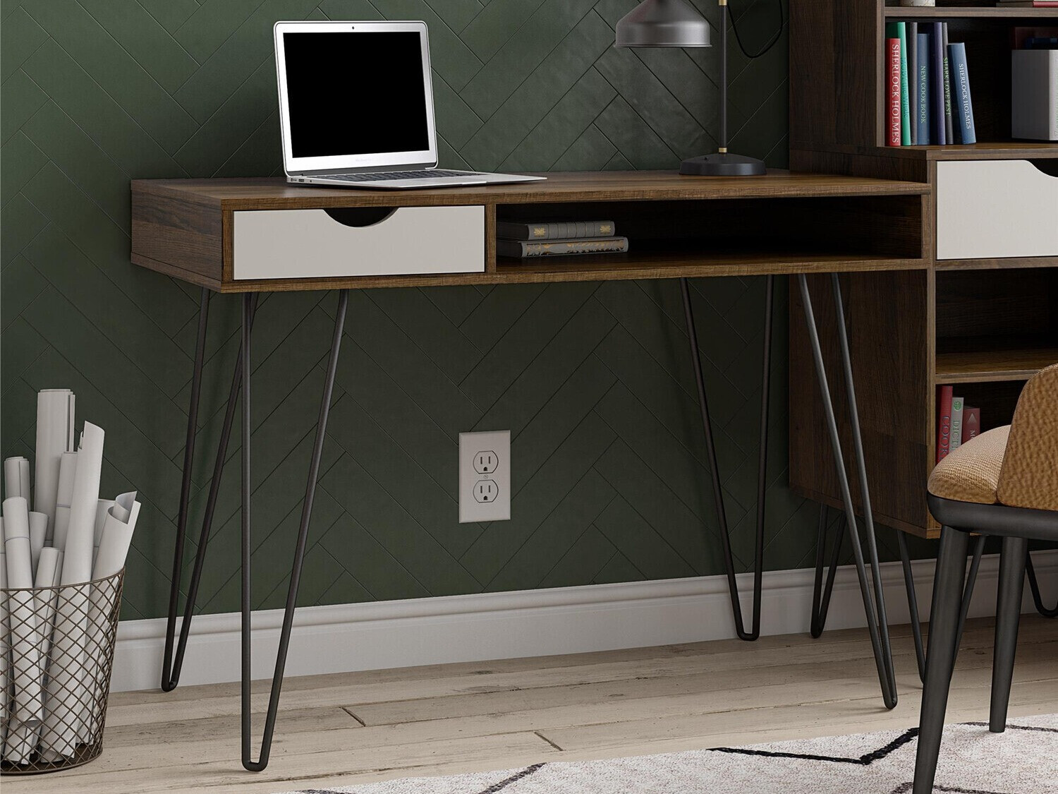 Työpöytä Novogratz 148 (Tammi + Harmaa)