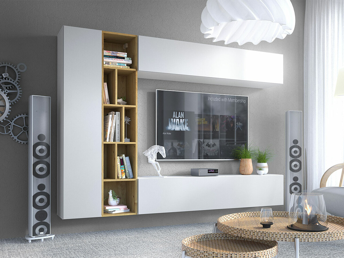 Olohuonesetti Comfivo 260 (Valkoinen + Artisaanitammi)